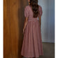 Woven Cotton Gingham Print Button-Down Dress