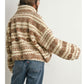 Fuzzy Fleece Zip-front Patterned Jacket