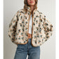 Floral Print Fluffy Fleece Jacket