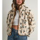 Floral Print Fluffy Fleece Jacket