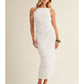 Textured Diagonal Lace Sleeveless Dress