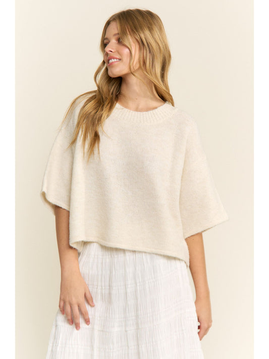 Soft Knit Cropped Sweater Top