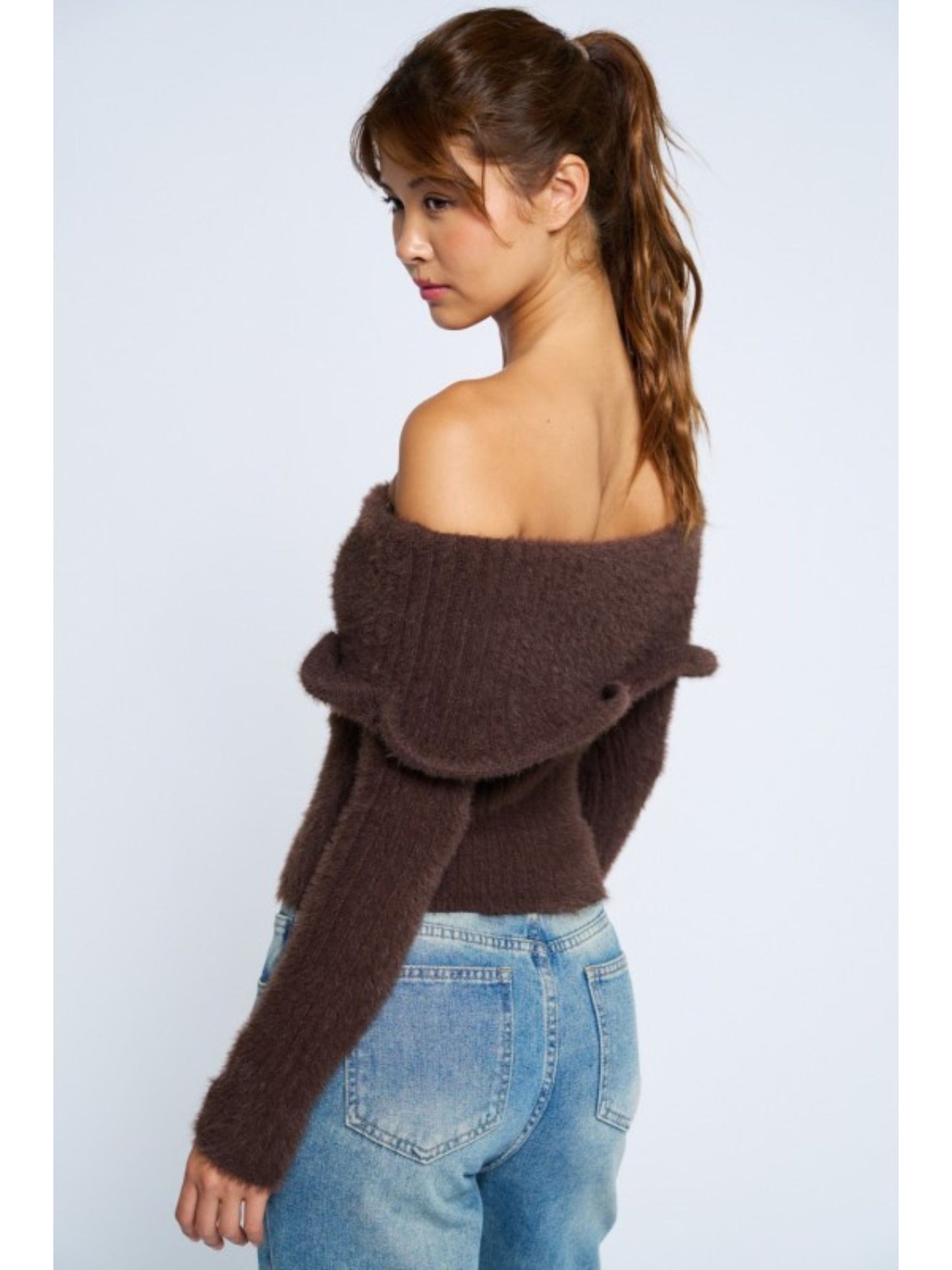 Off The Shoulder Wire Sweater Top