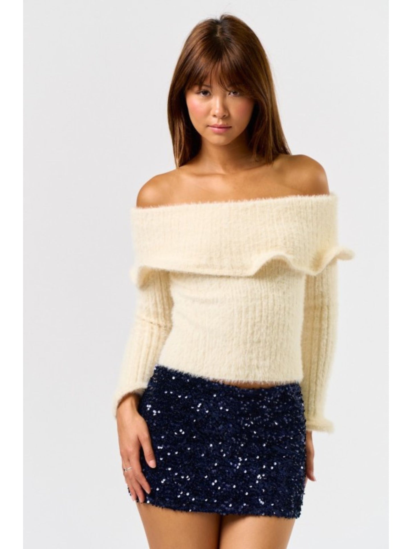 Off The Shoulder Wire Sweater Top