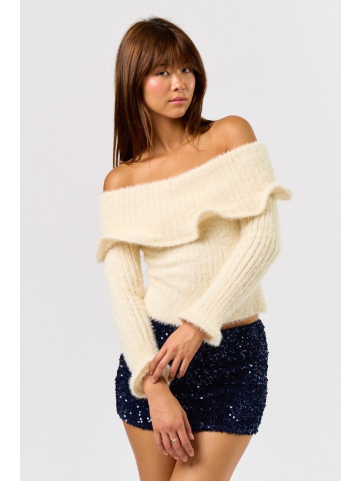 Off The Shoulder Wire Sweater Top