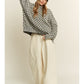 Cleo Oversized Mock Neck Checkered Sweater