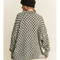 Cleo Oversized Mock Neck Checkered Sweater