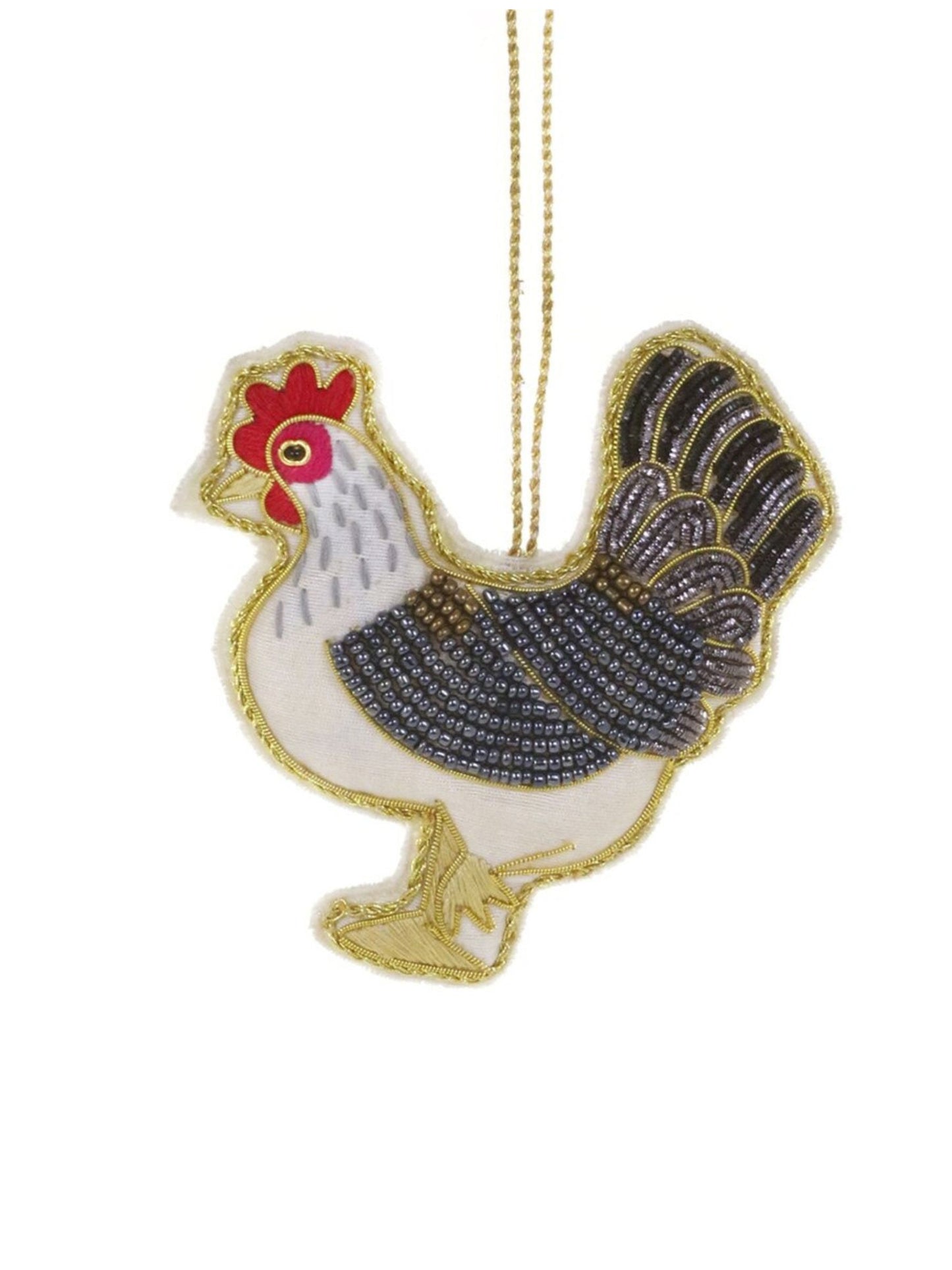 Beaded Hen Ornament