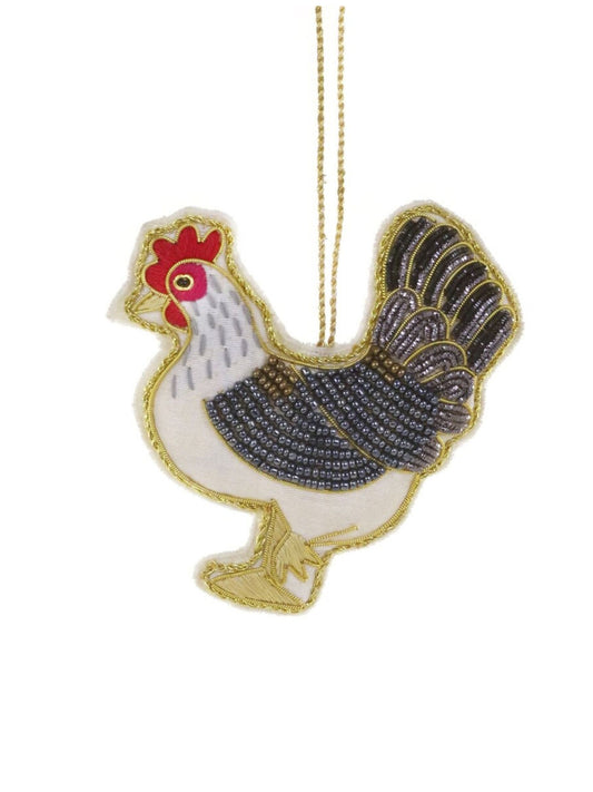 Beaded Hen Ornament