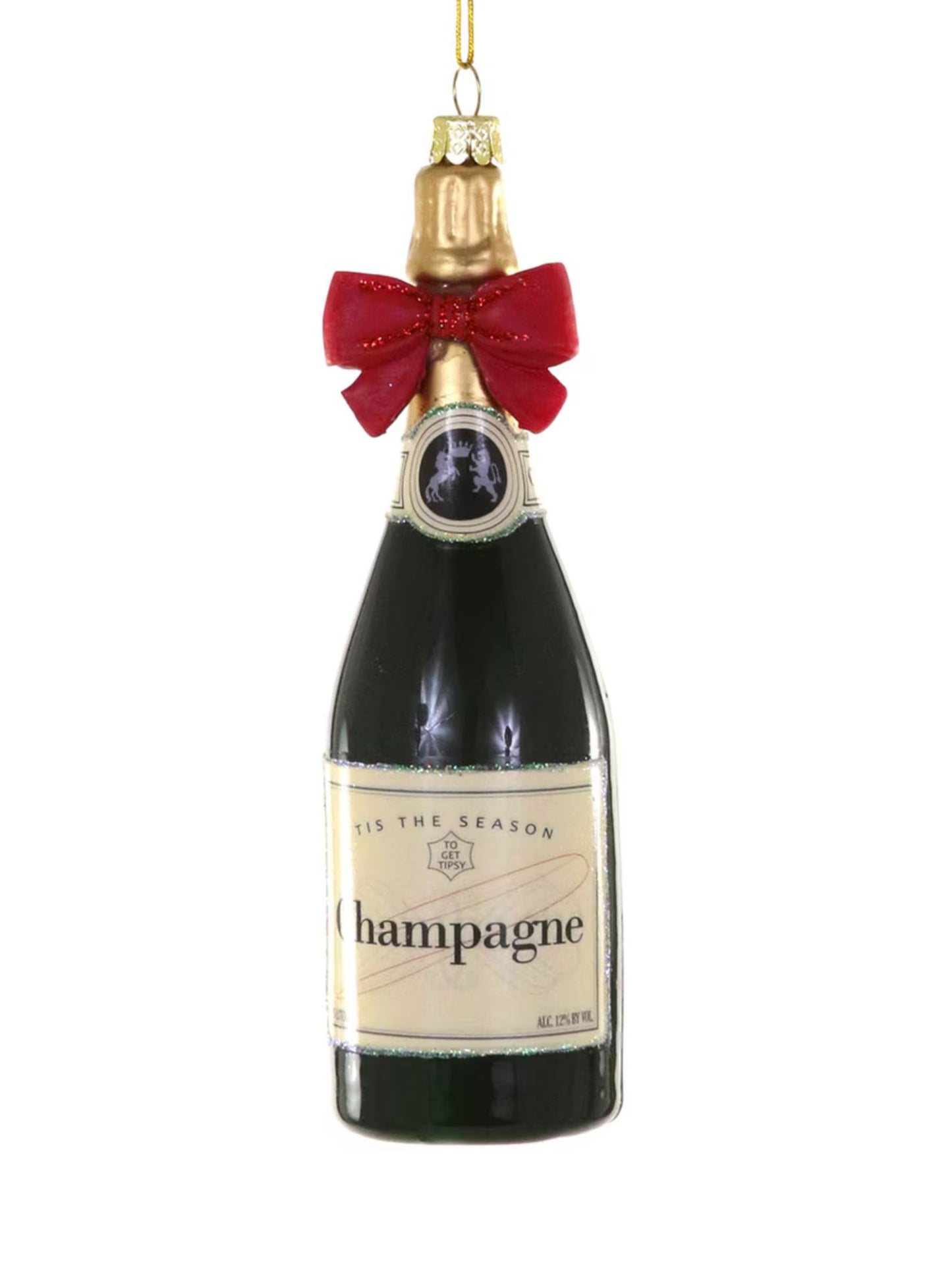 Champagne With Red Bow