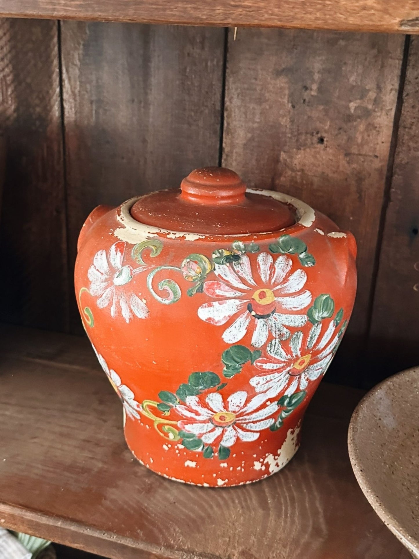 Vintage Floral Pottery with Lid - Pick Up Only