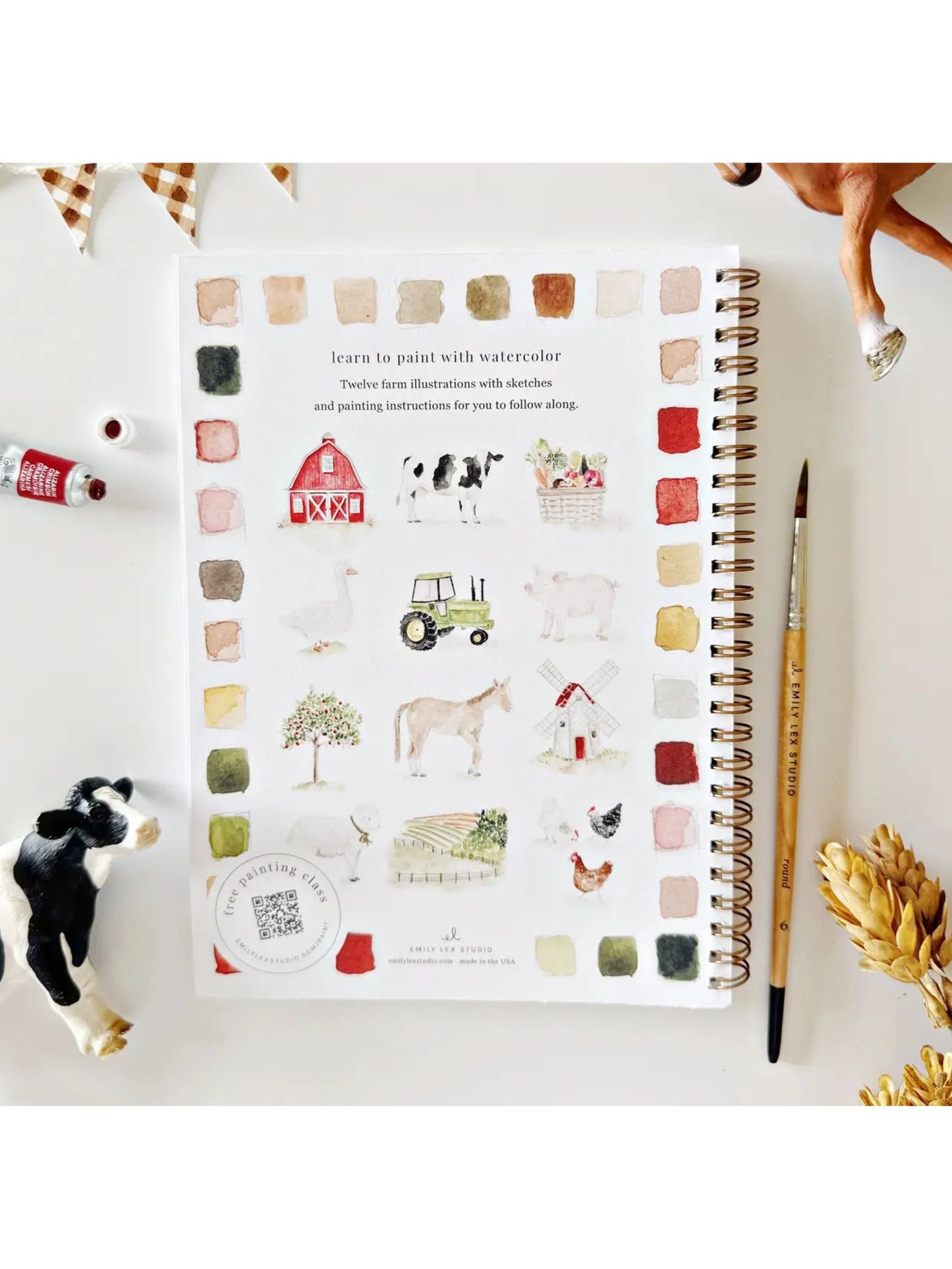 Farm Watercolor Workbook