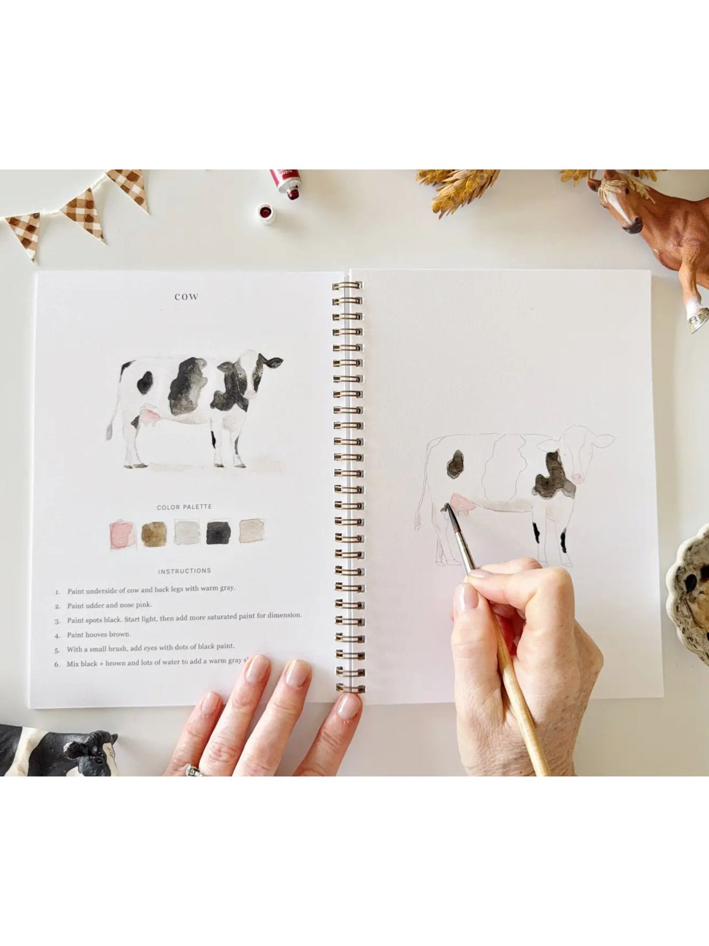 Farm Watercolor Workbook