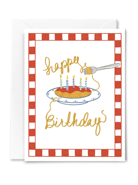 Spaghetti Birthday Card