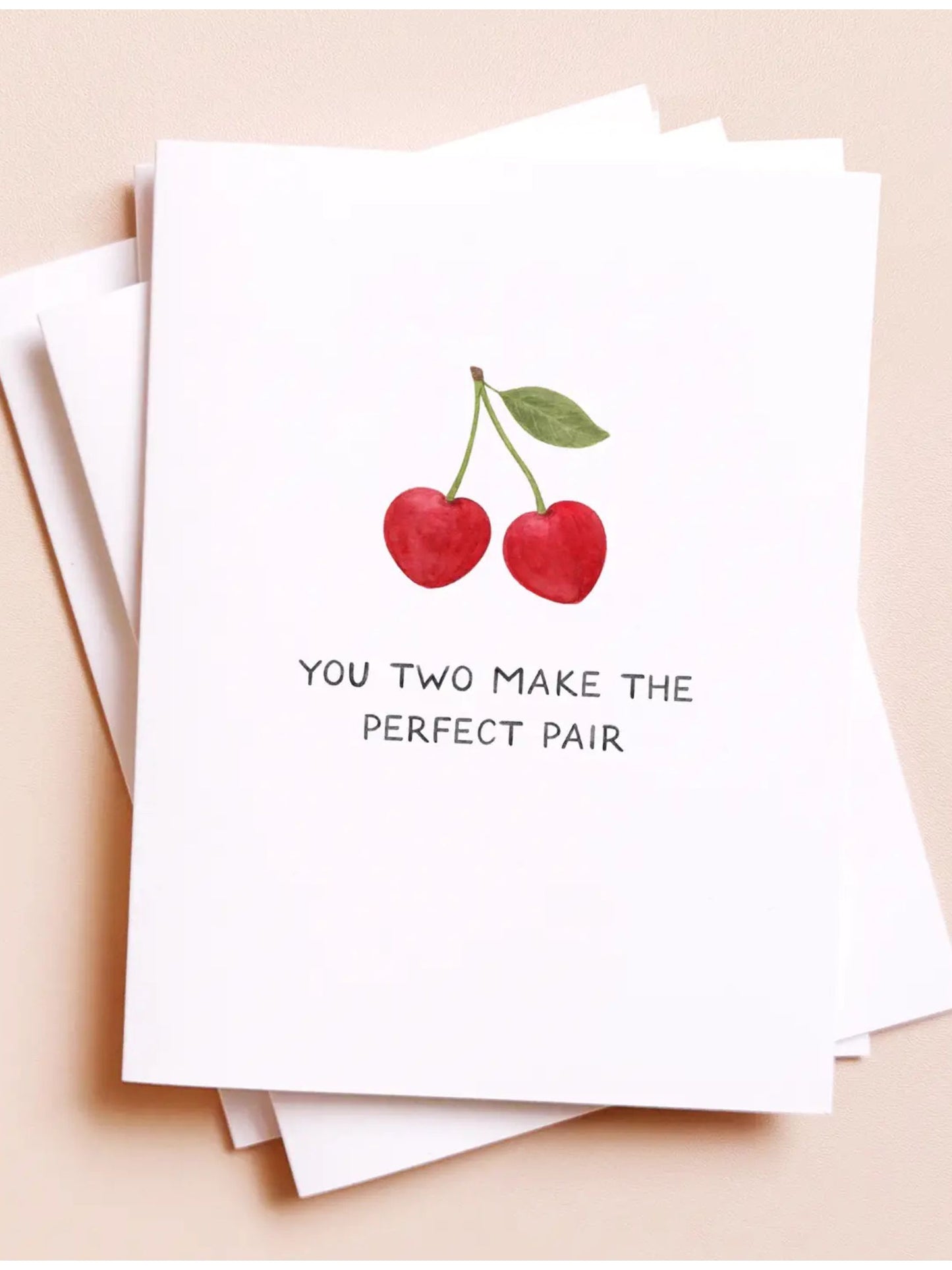 A Perfect Pair — Cherry Pun Wedding / Engagement Card