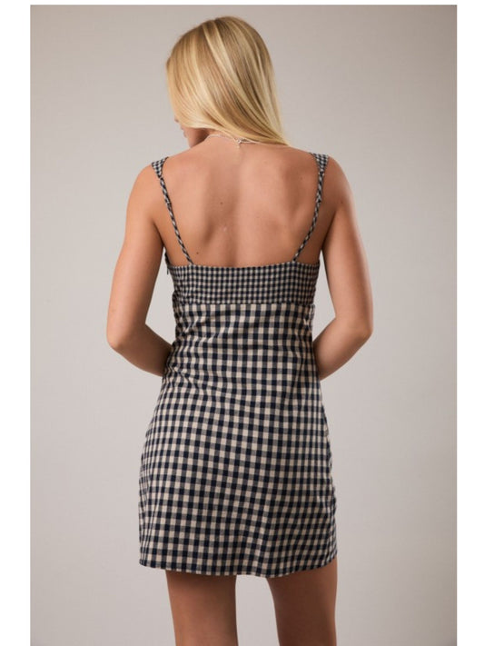 Sleeveless Plaid Mini Dress