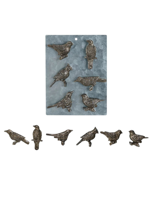 Pewter Bird Magnets on Card