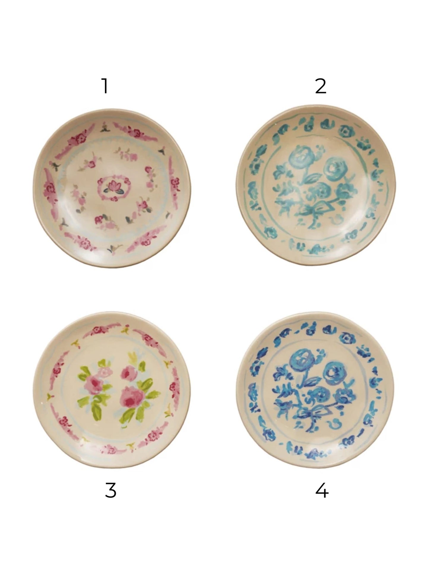 Stoneware Plate with Floral Image