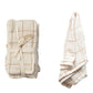 Cotton Double Cloth Napkins w/ Grid/Stripe - Set of 4