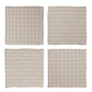 Cotton Double Cloth Napkins w/ Grid/Stripe - Set of 4