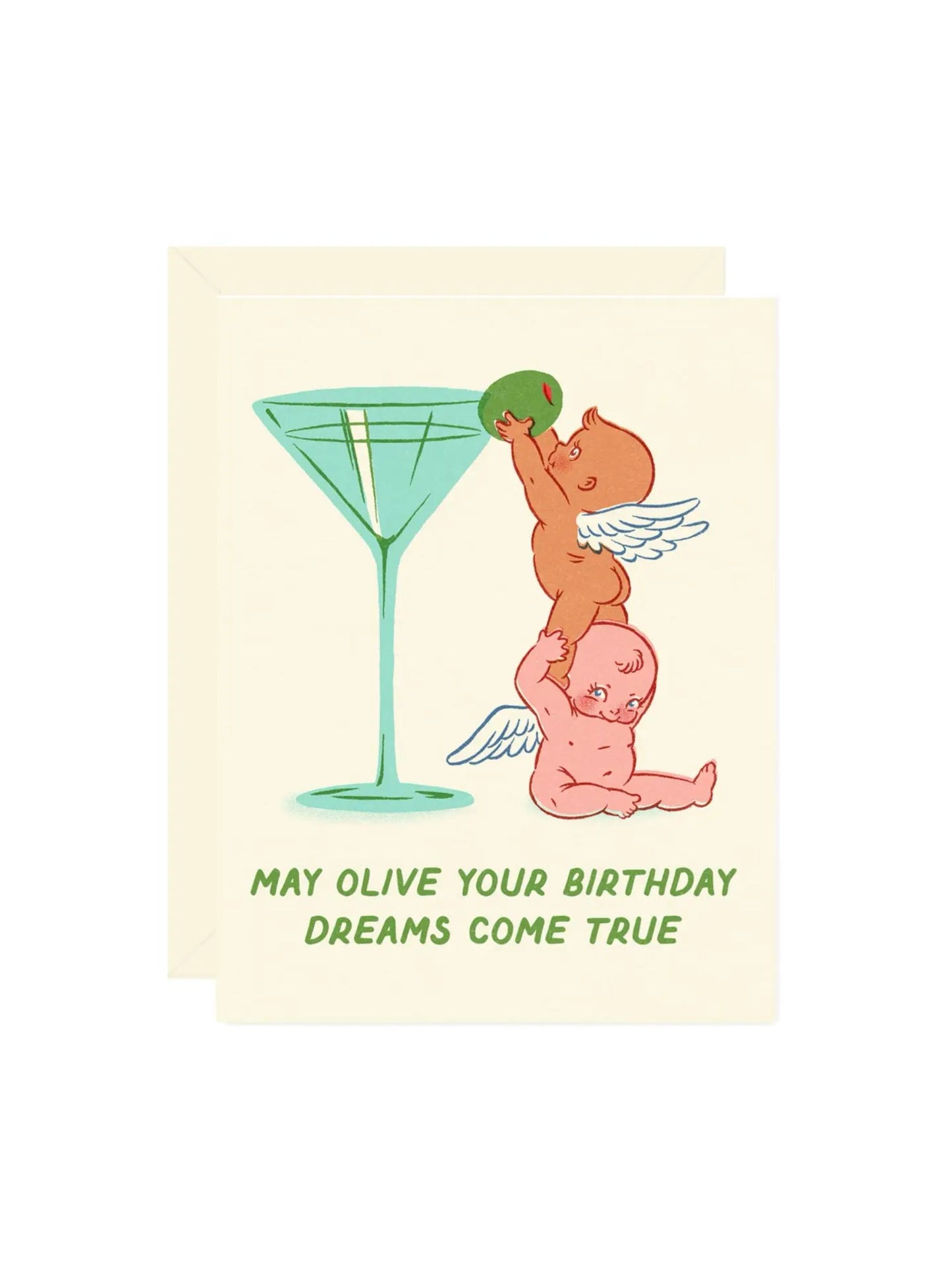 Martini Olive Dream Birthday Card