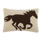 Racehorse Brown Silhouette Hook Pillow