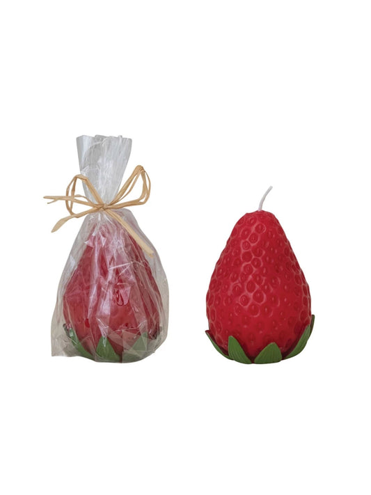 Unscented Strawberry Shaped Candle