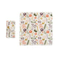 Cotton Printed Napkins w/ Vegetable Pattern & Fringe