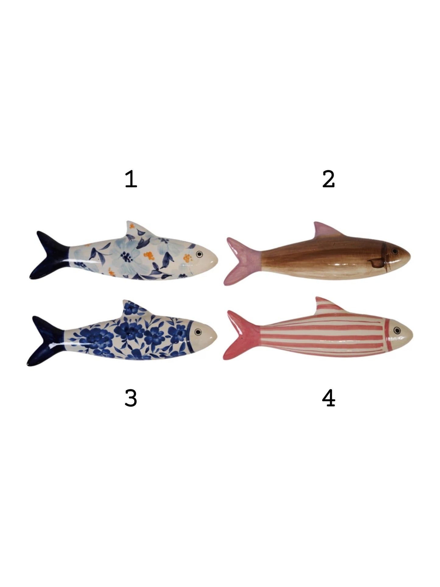 Hand-Painted Stoneware Fish Wall Décor