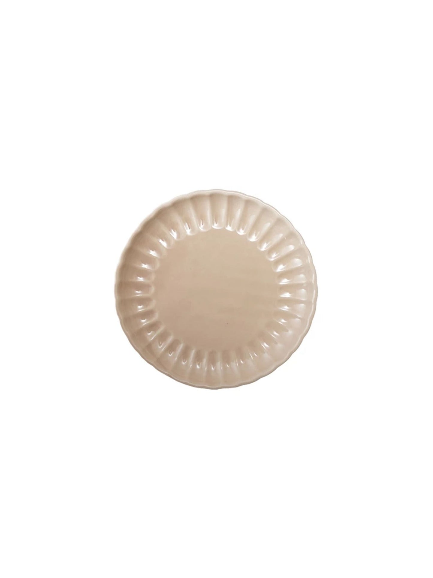 Cream Stoneware Fluted Plate - Pick Up Only