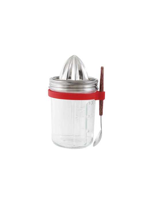 10 oz. Glass & Stainless Steel Jar w/ Juicer, Spoon & Silicone Ring Spoon Holder