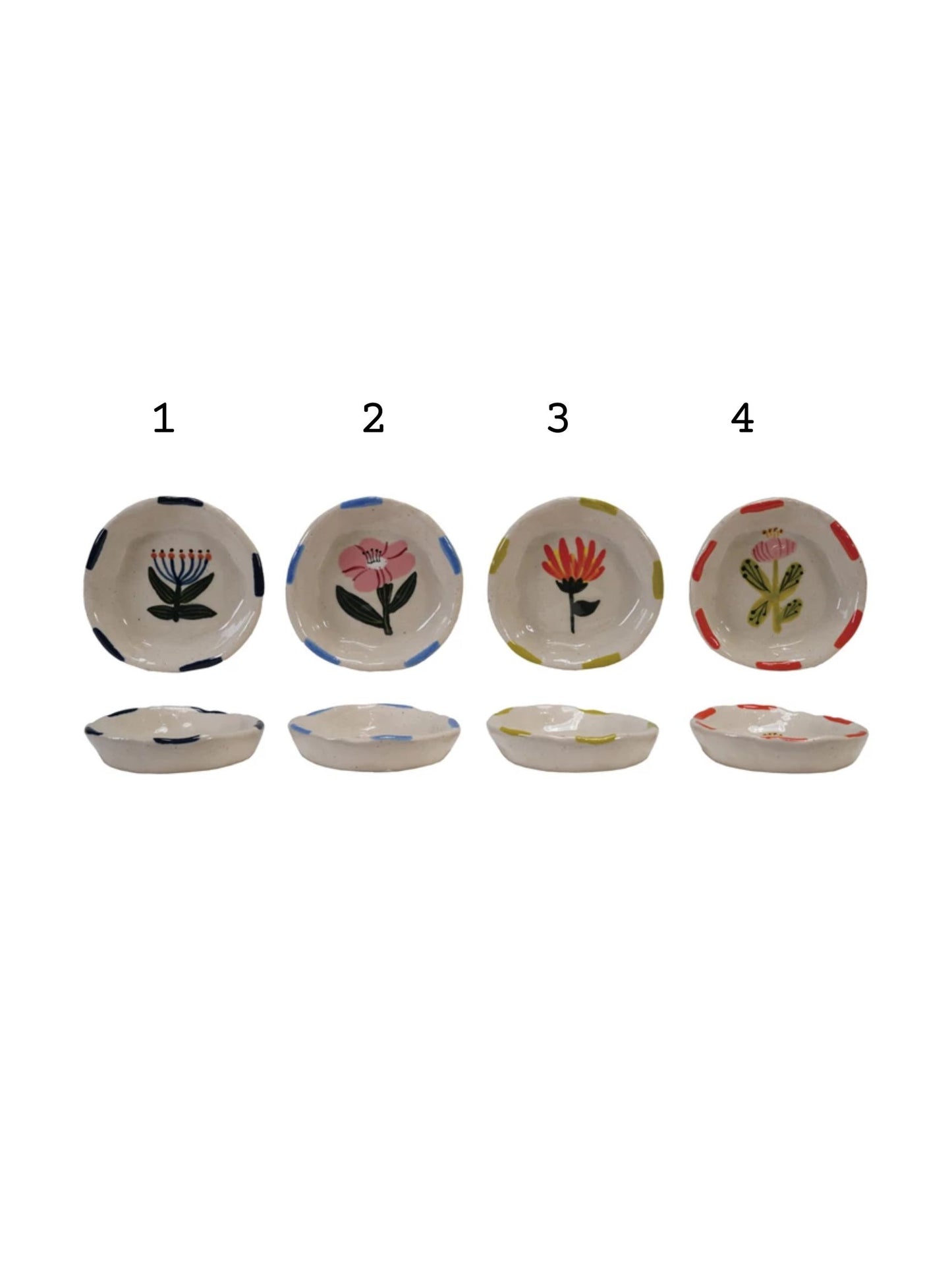 Hand-Painted Stoneware Dish, 4 Styles