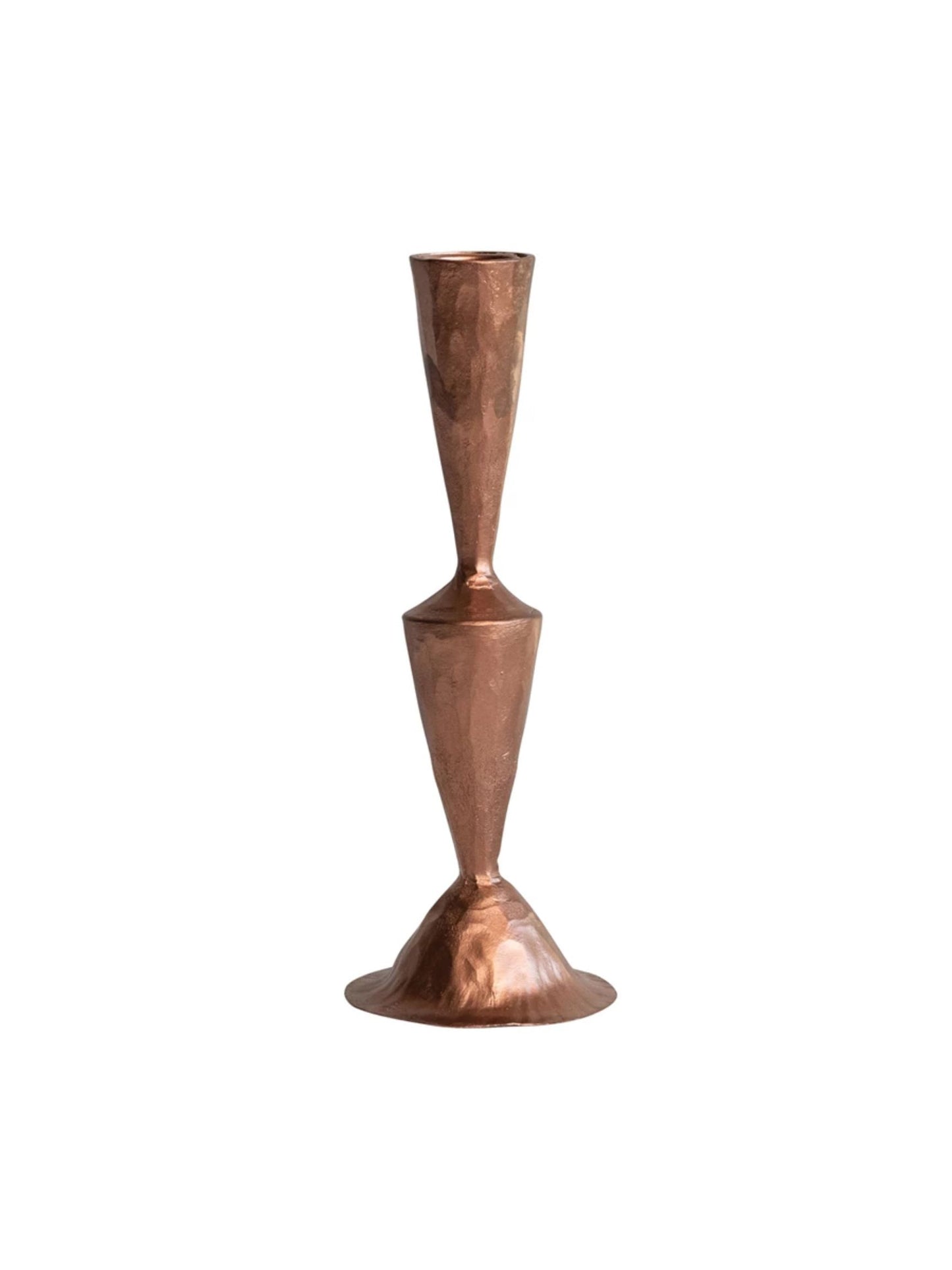 Hand-Forged Cast Iron Taper Holder, Copper Finish