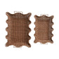 Decorative Hand-Woven Rattan Scalloped Tray - Pick Up Only
