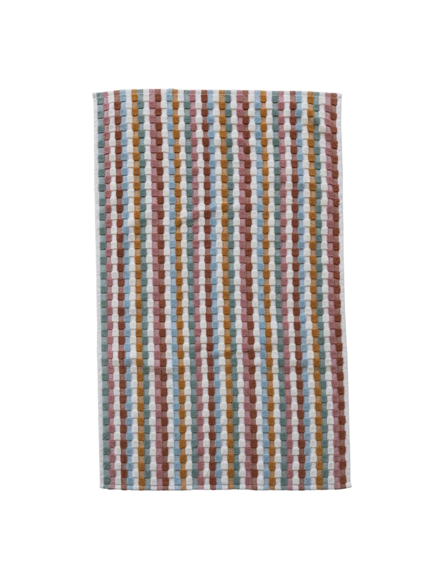 Woven Cotton Terry Hand Towel with Geometric Pattern & Loop