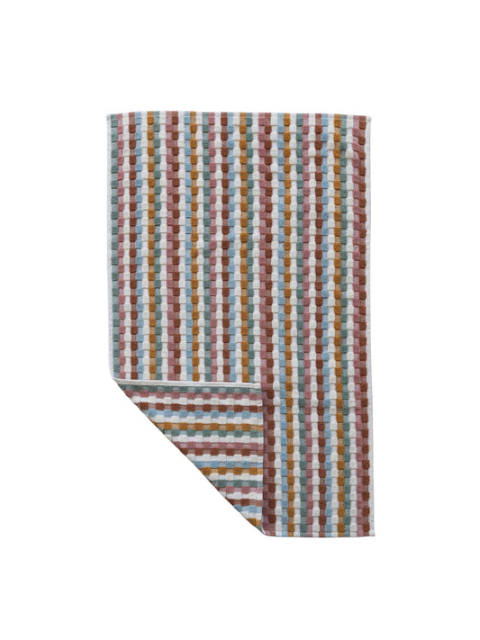 Woven Cotton Terry Hand Towel with Geometric Pattern & Loop