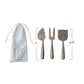 Hand-Forged Metal Cheese Servers, Set of 3 in Drawstring Bag