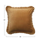 20" Square Cotton Velvet Pillow w/ Ruffled Trim, Mustard