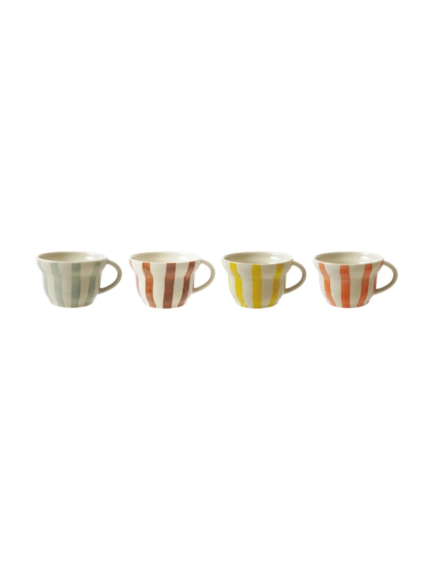 8 oz. Hand-Painted Stoneware Striped Mug