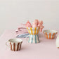 8 oz. Hand-Painted Stoneware Striped Mug