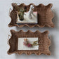 Decorative Hand-Woven Rattan Scalloped Tray - Pick Up Only