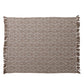 Woven Recycled Cotton Blend Jacquard Throw with Floral Pattern & Fringe