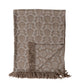 Woven Recycled Cotton Blend Jacquard Throw with Floral Pattern & Fringe
