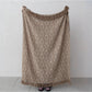 Woven Recycled Cotton Blend Jacquard Throw with Floral Pattern & Fringe