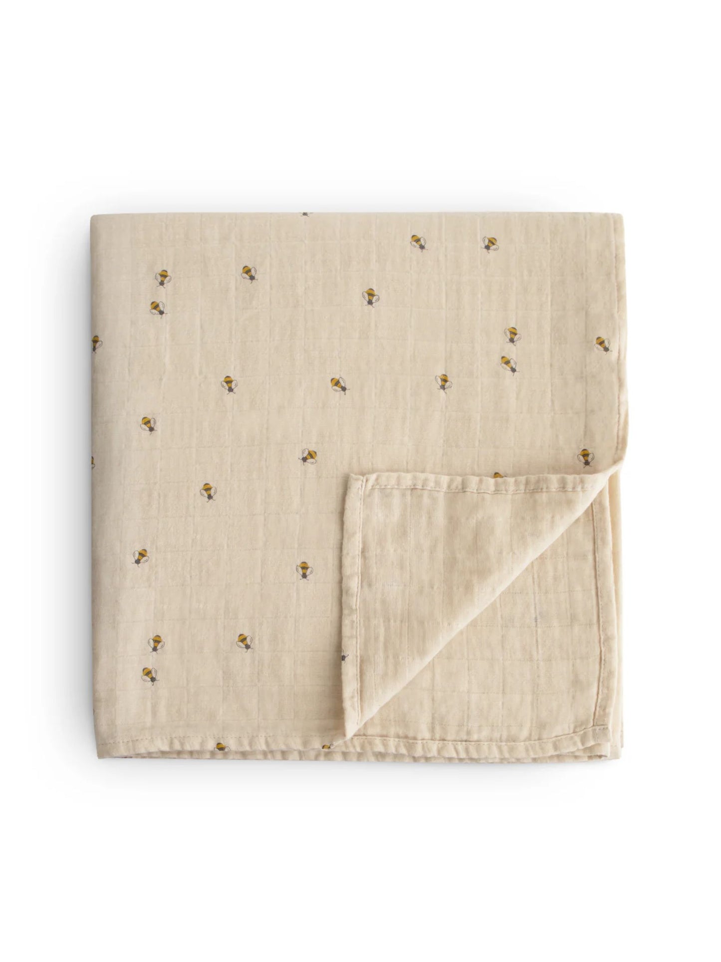 Organic Cotton Muslin Swaddle Blanket - Bees