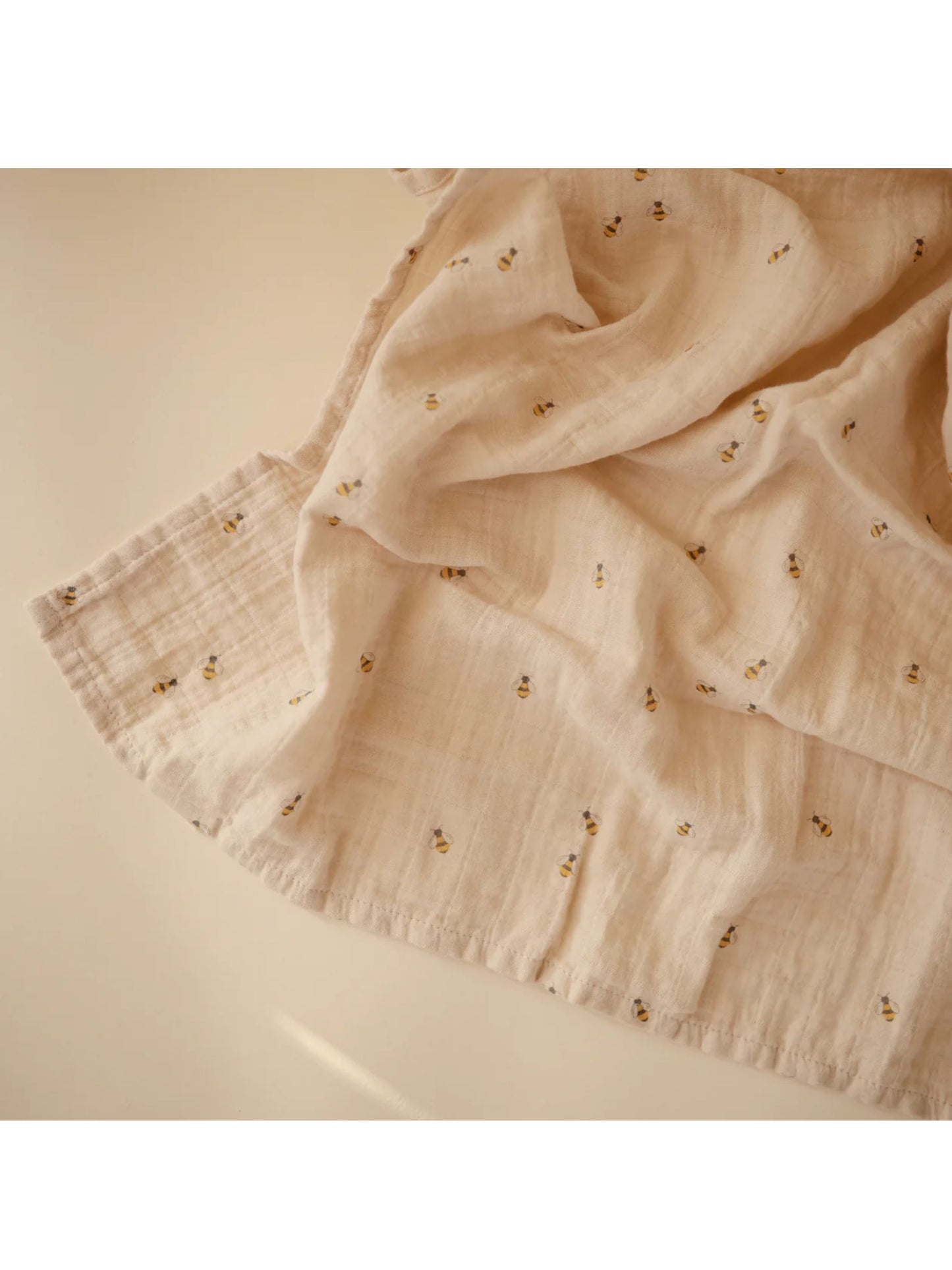 Organic Cotton Muslin Swaddle Blanket - Bees