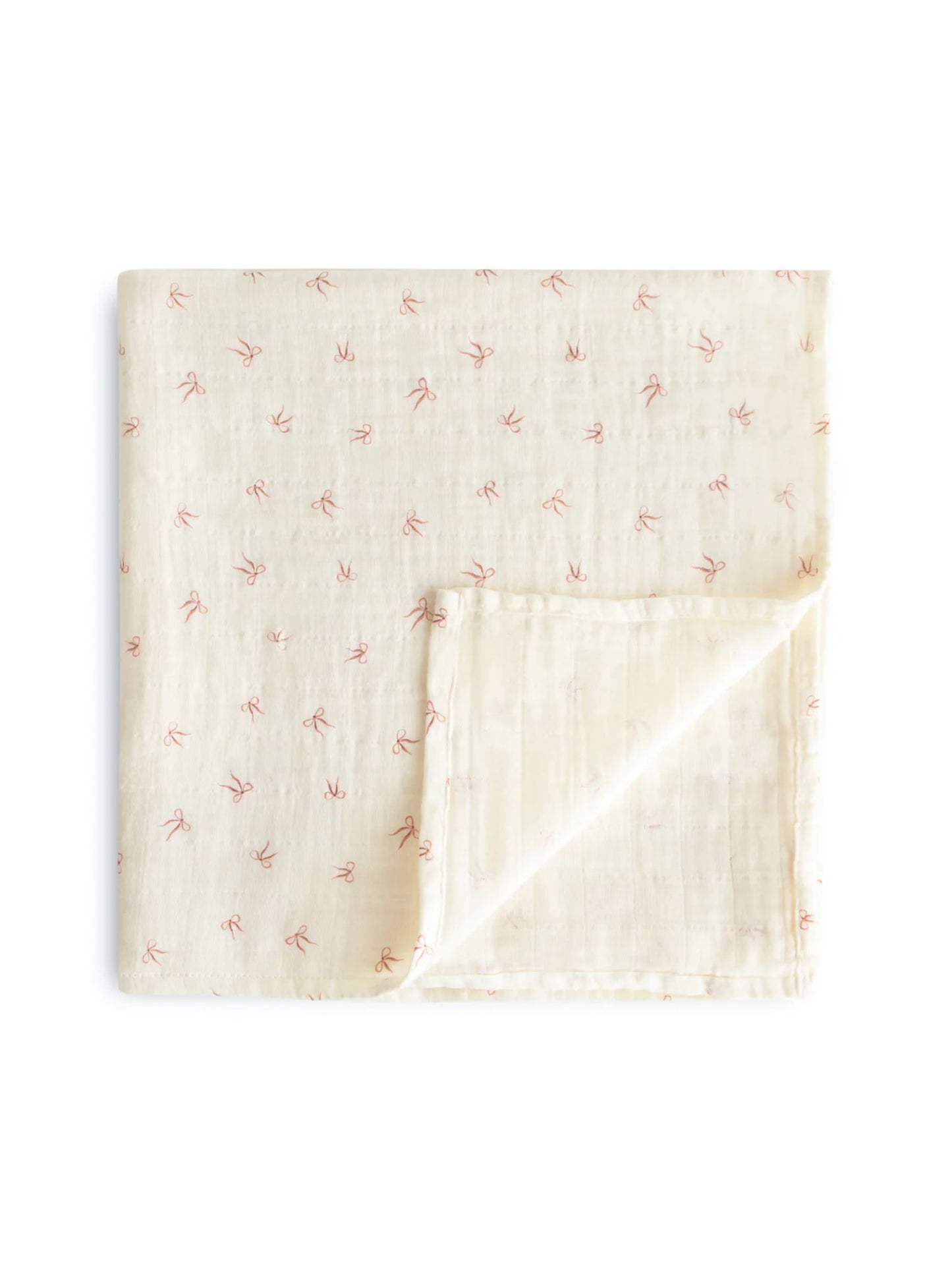 Organic Cotton Muslin Swaddle Blanket - Bows