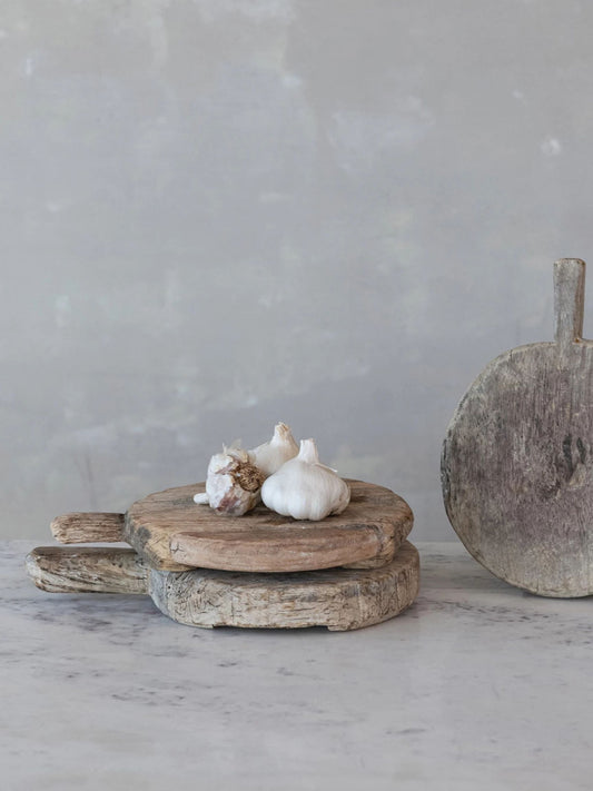 Found Decorative Wood Bread Board with Handle