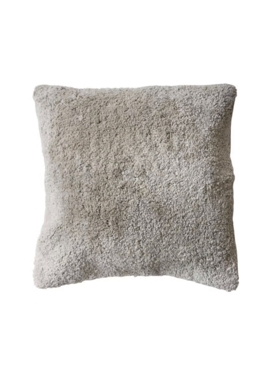 20" Square Cotton Tufted Pillow w/ Chambray Back - Sage