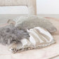 20" Square Cotton Tufted Pillow w/ Chambray Back - Sage